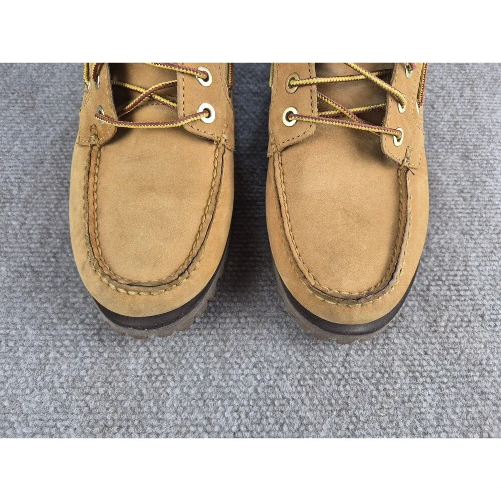 Timberland Oakwell Boots Men's Sz US 8.5M Leather 7-Eye Moc Lace Up Tan Ankle